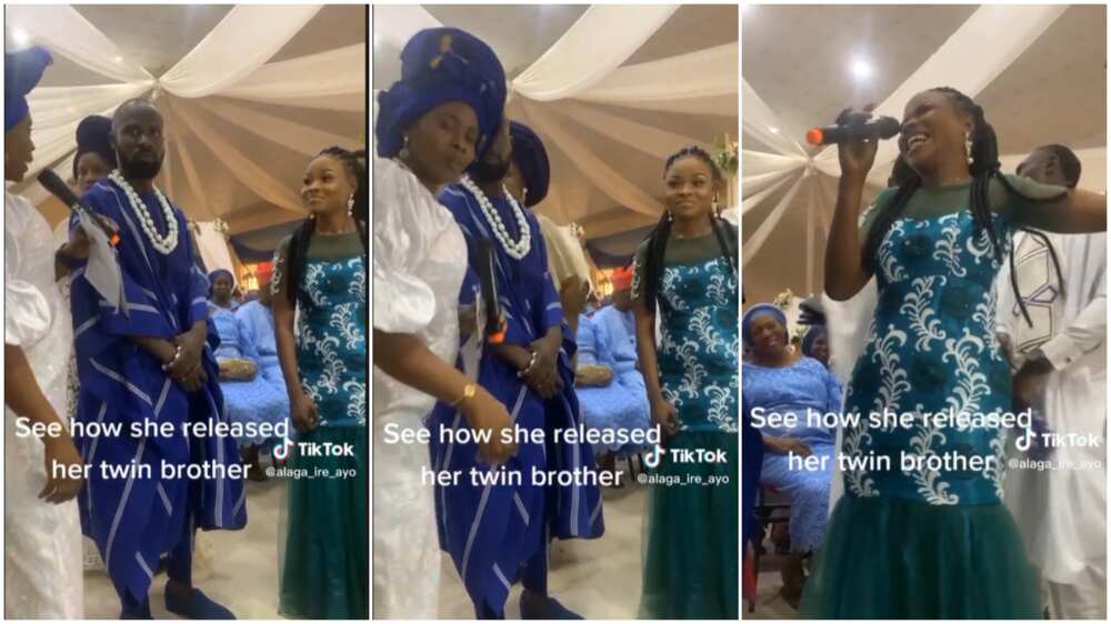 Marriage of twin sibling/twins sister spoke during wedding.