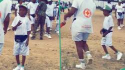 "Smallest corper": NYSC member shows her colleague who has small stature, video goes viral
