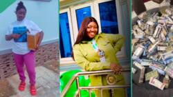 "I opened my allawee box": Corps member excited as she shows cash saved throughout her NYSC year