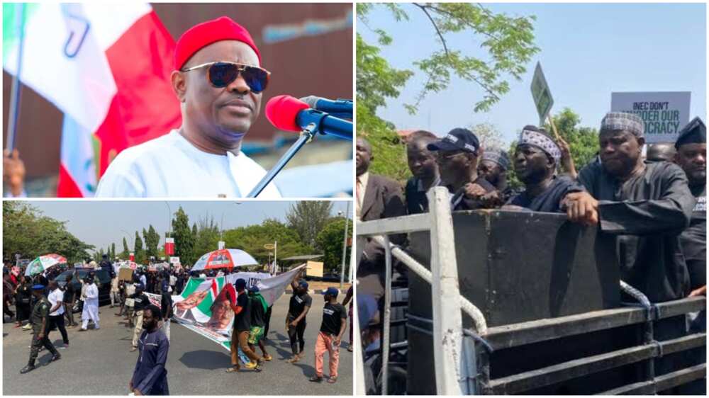 Wike/PDP Protest at INEC Office/Atiku/2023 Presidential Election