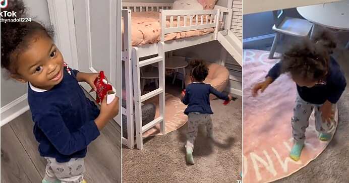 “This Is Really Awesome”: Little Girl Goes Crazy as ‘Santa’ Surprises Her with a Newly Furnished Room in Video