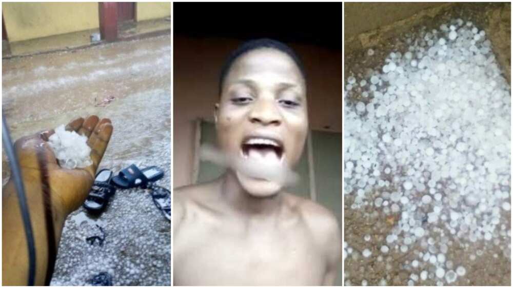 Residents excited as 'snow' drops down from the sky in Lagos Legit.ng