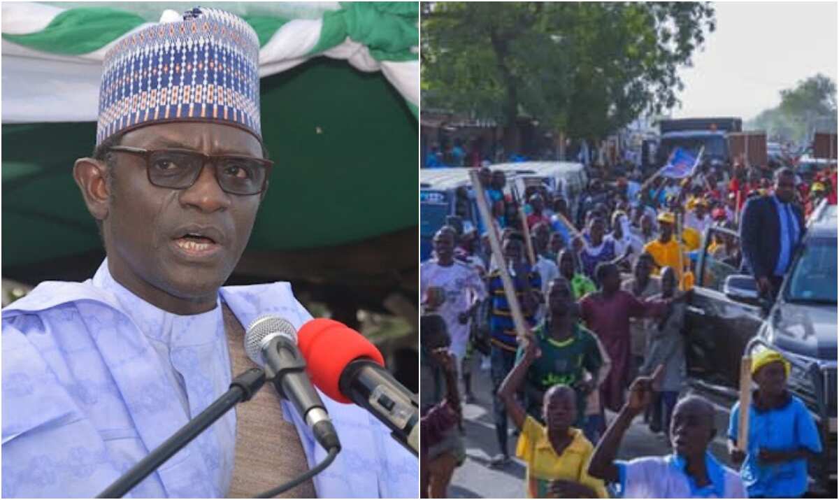 2023 polls: Controversial scenes in northeast Nigeria as APC supporters state governor with stones, reason revealed