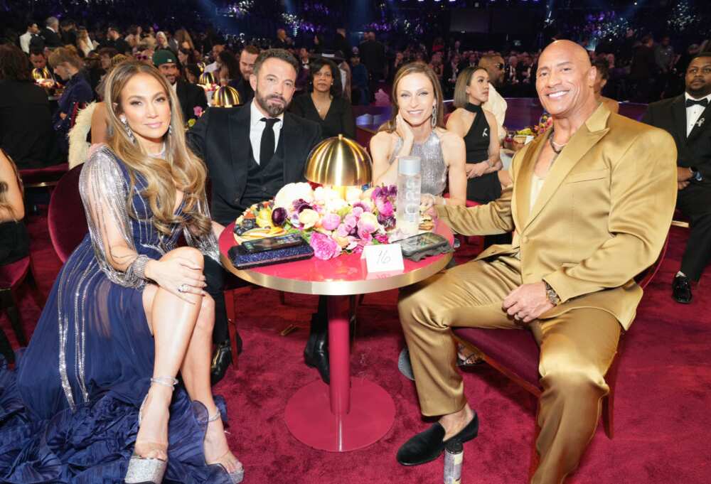 Jennifer Lopez, Ben Affleck, Lauren Hashian, et Dwayne Johnson