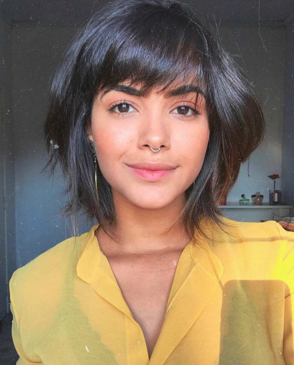 Inverted bob with bangs
