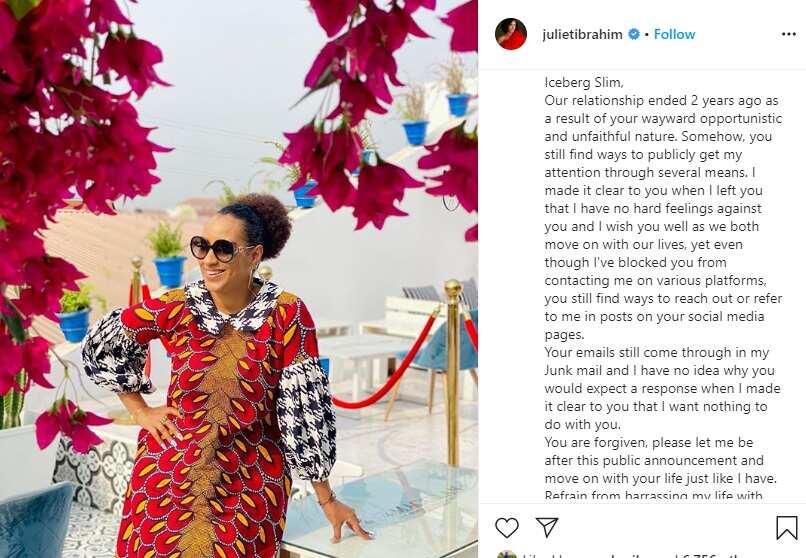 Juliet Ibrahim opens up on why her relationship with Iceberg Slim ended