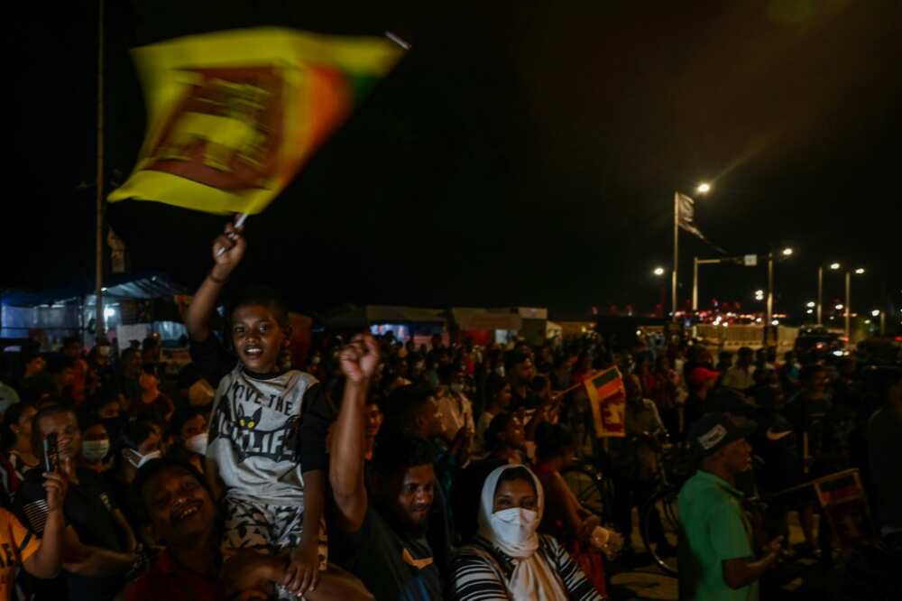 Jubilant protesters celebrate after the ouster of Sri Lankan president Gotabaya Rajapaksa Jubilant protesters celebrate after the ouster of Sri Lankan president Gotabaya Rajapaksa