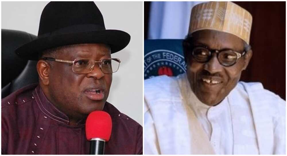 Gwamna Umahi da Buhari.