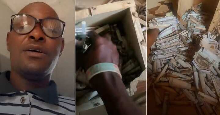 Man breaks piggy bank after 2 years, savings, wads of cash