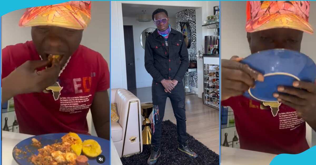 See how Americans bash Michael Blackson for eating boiled plantain and stew with hands