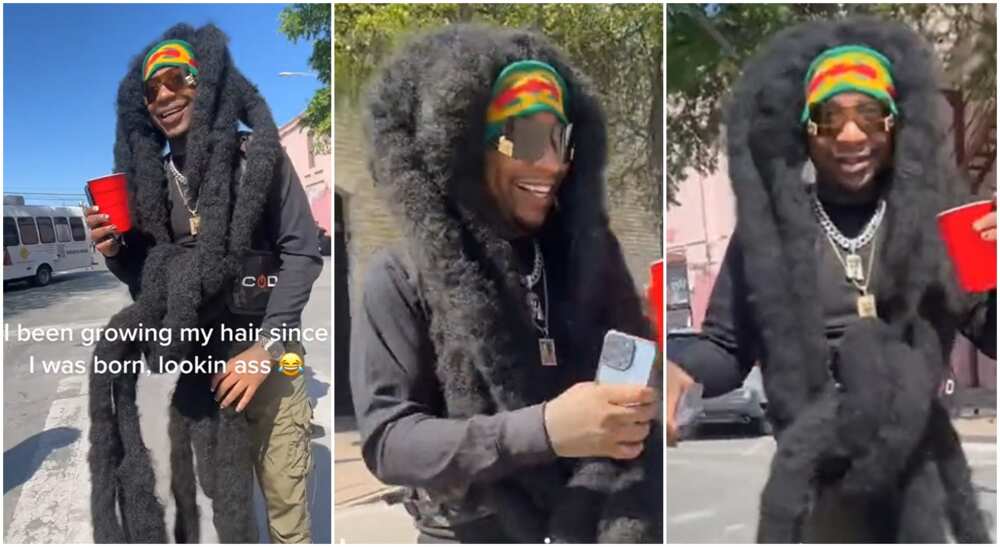 Photos of a man with long dreadlocks. Photos of a man with long dreadlocks.