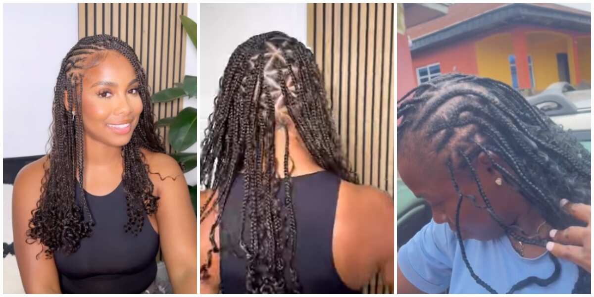 HOW TO: Recreating Viral Braided Hairstyle on my natural hair with