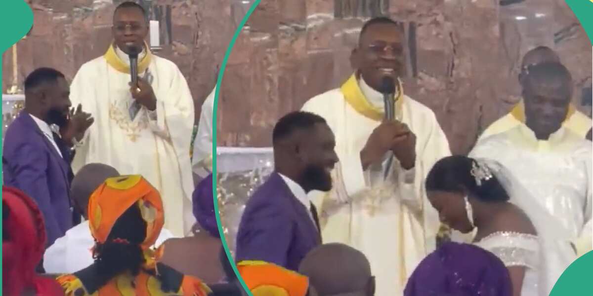 Video: See what a priest did when a groom kissed his wife during their wedding