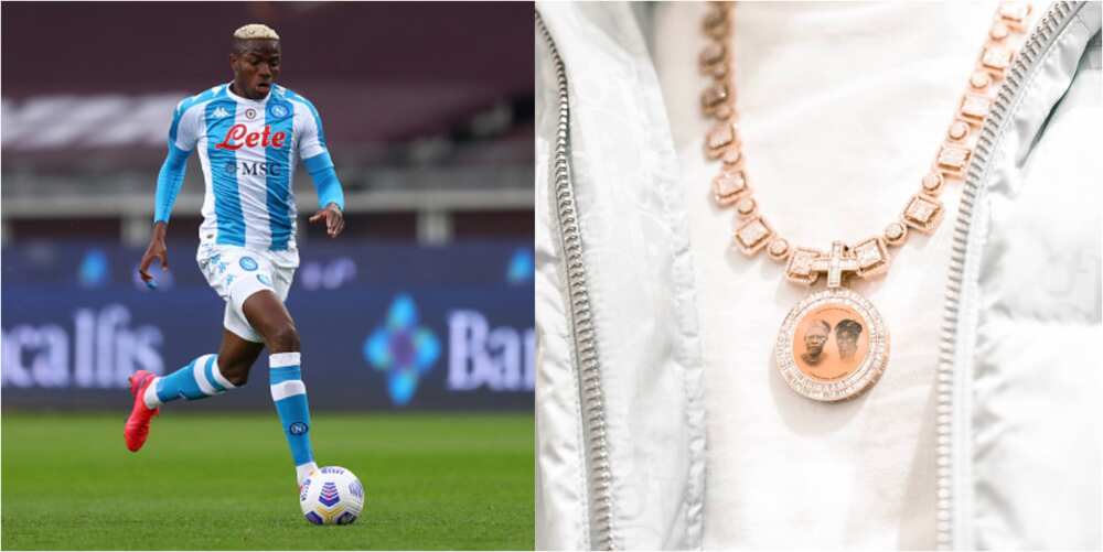 Super Eagles Star Who Can't Stop Scoring Shows Off Expensive Customised Gold Chain With Photo Of Late Parents Super Eagles Star Who Can't Stop Scoring Shows Off Expensive Customised Gold Chain With Photo Of Late Parents