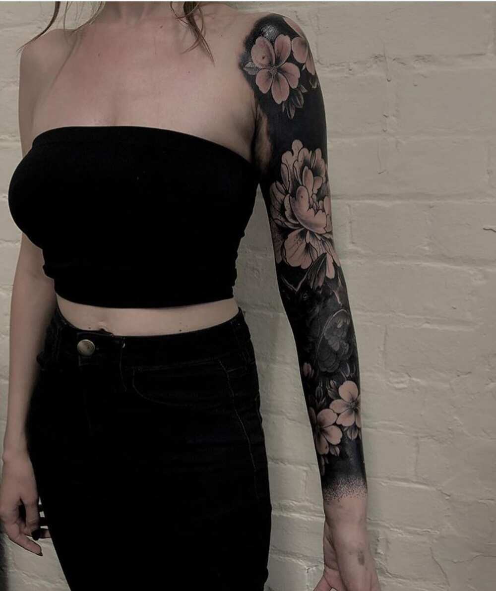 Solid black tattoo sleeves