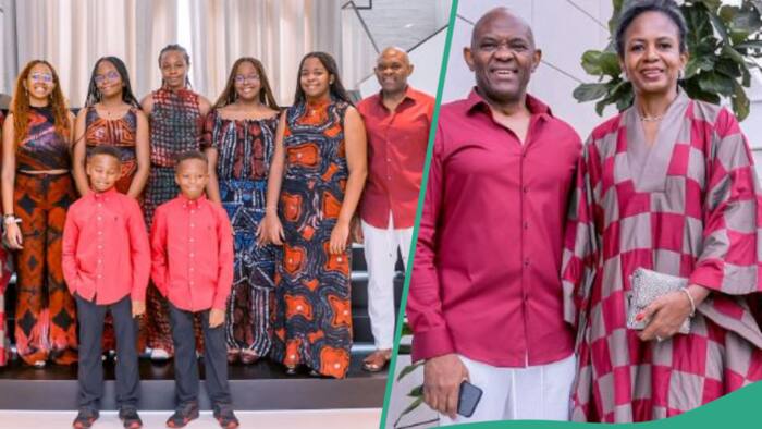 "Billionaire daughter no do frontal o": Netizens gush over Tony Elumelu's kids in Christmas photos