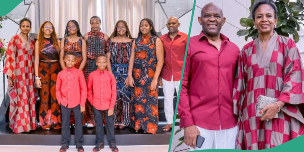 Businessman Tony Elumelu and family