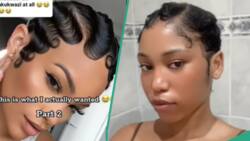 "This one na tsunami waves": Lady requests finger waves hairstyle, stylist makes funny pattern