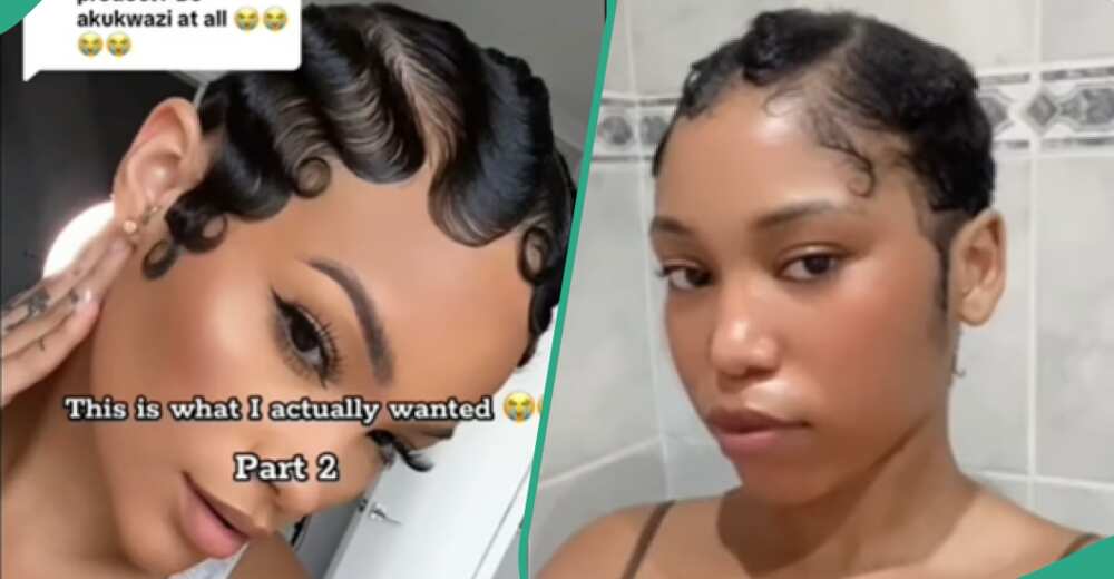 Lady shows off the hairstyle her stylist made for her