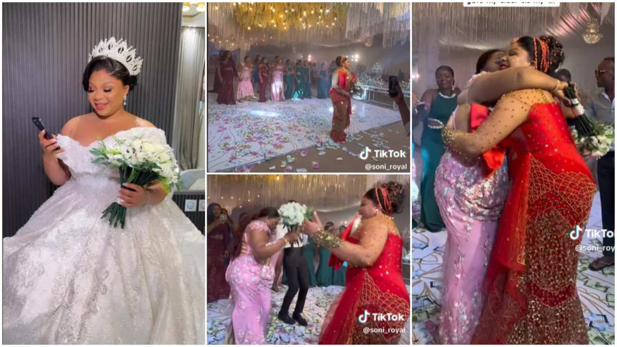 Video captured emotional moment bride gave elder sister her flower instead of throwing it (watch)