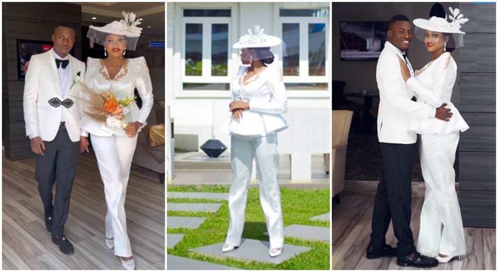 Photos of Nigerian bride, Mobiola and her husband.