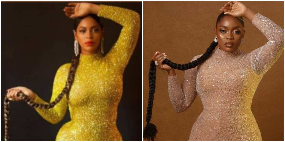 BBNaija's Bisola recreates viral Beyonce photo, rocks same pose and hairstyle