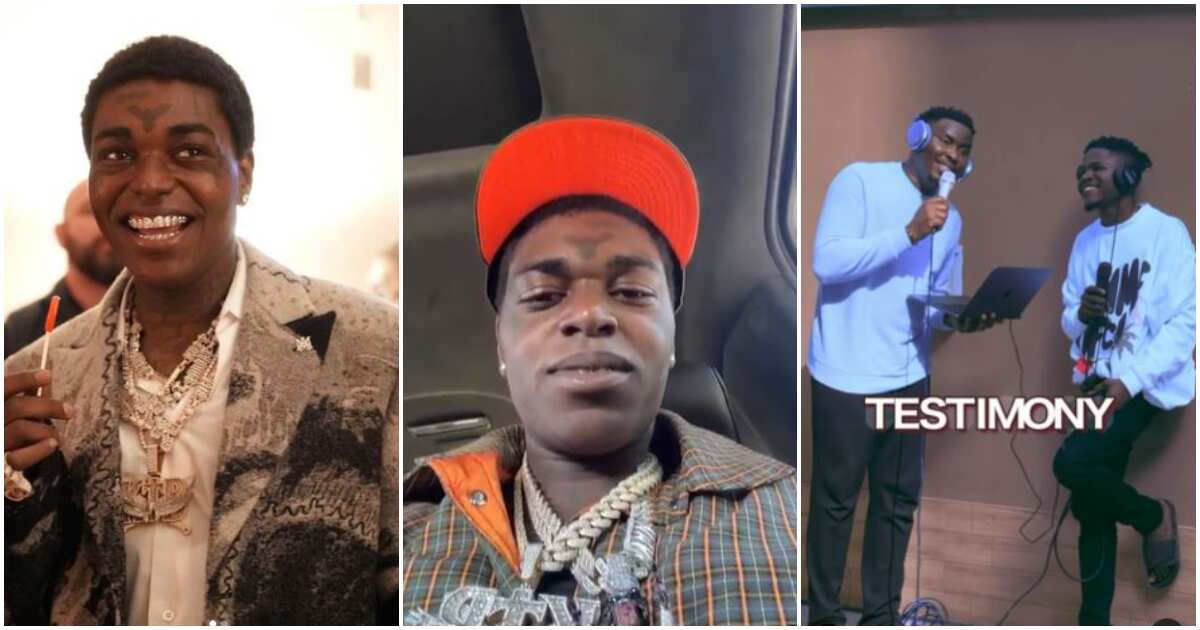 Watch viral clip of U.S rapper Kodak Black go in a trance as he sang a Nigerian gospel song