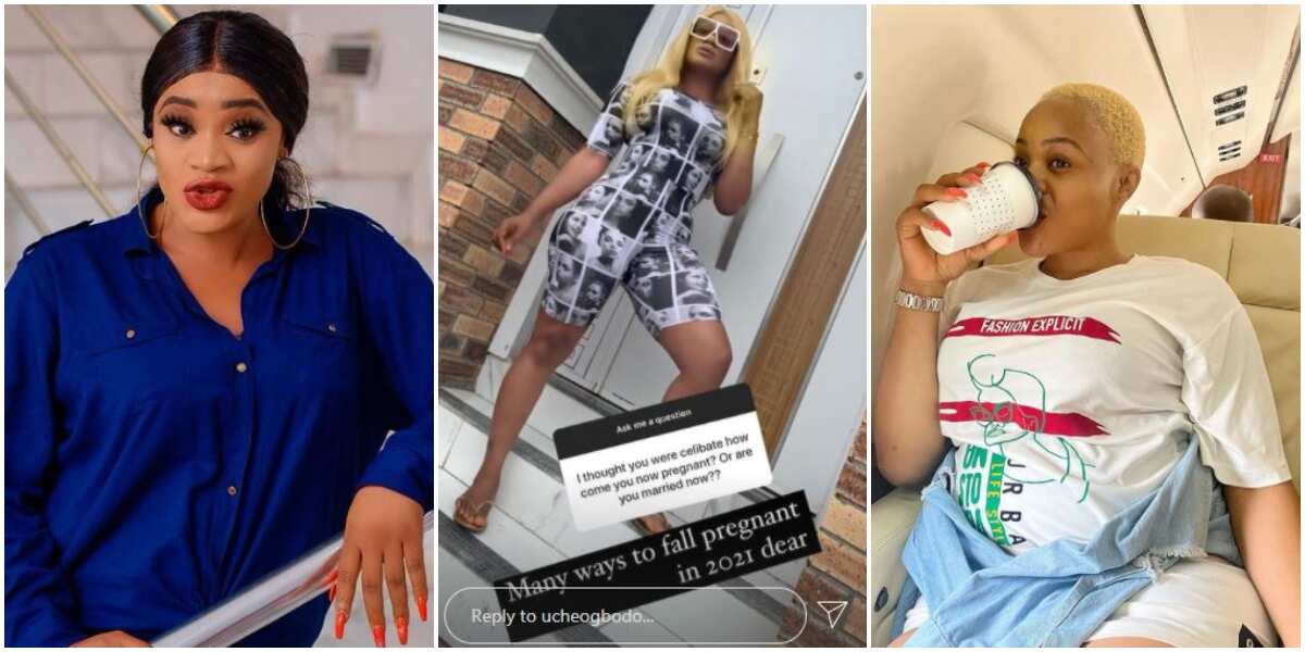 There are many ways to fall pregnant: Uche Ogbodo tells fan how she managed it despite claiming celibacy