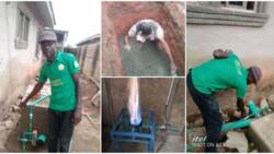 "No poo, no cooking": Photos as Nigerian man builds toilet that generates gas for cooking & electricity