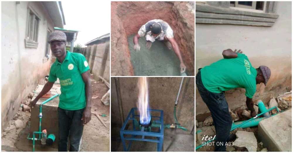 Biogas, Nigerian man builds toilet that makes electricity, toilet that generates gas for cooking