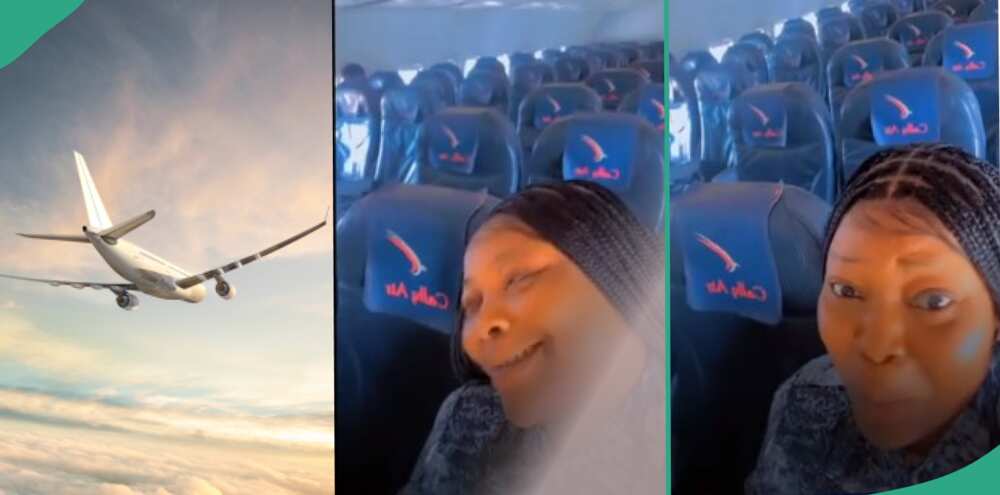 Nigerian lady, aeroplane, Lagos