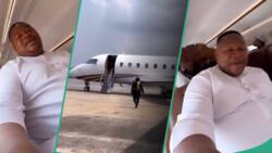 "Money na water": Cubana Chiefpriest brags, flies private jet to attend Mitchel Ihuezue's wedding