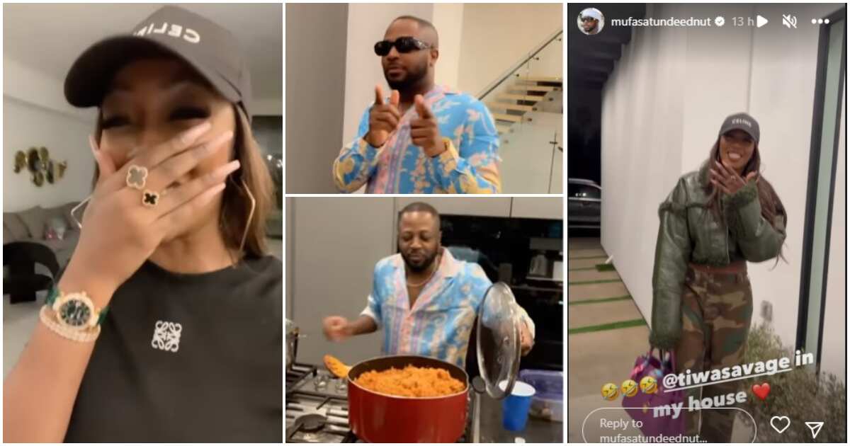 Watch sweet video as Tiwa Savage visits Tunde Ednut's mansion in Atlanta