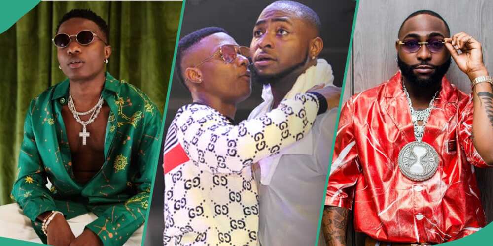 Wizkid and Davido hug passionately Wizkid and Davido hug passionately