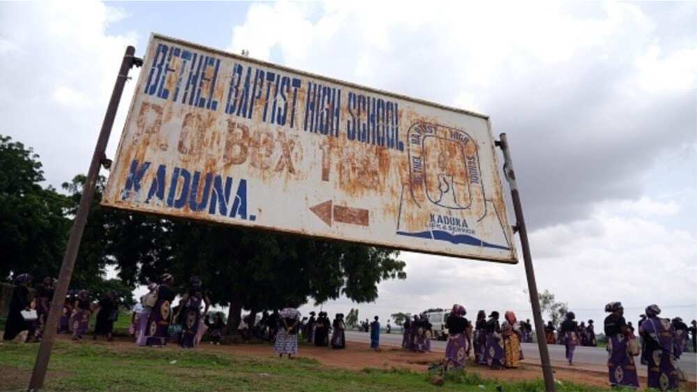 A signboard of Bethel Baptist High School