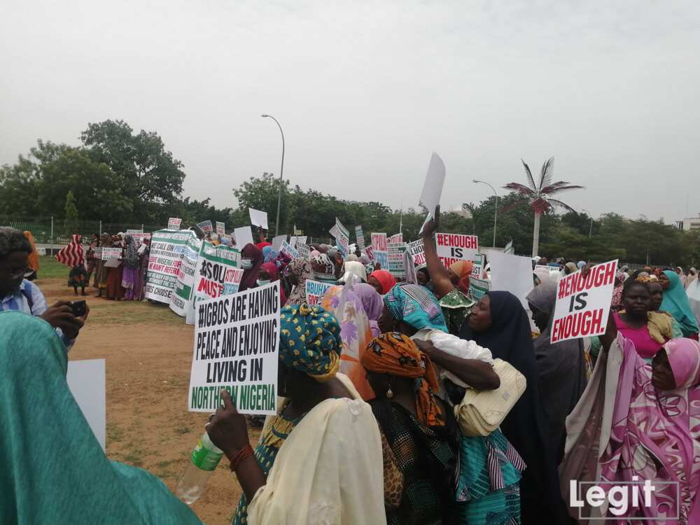 Protest in Abuja as Northern Women's Group Demands Referendum, Sends Message to Buhari, NASS