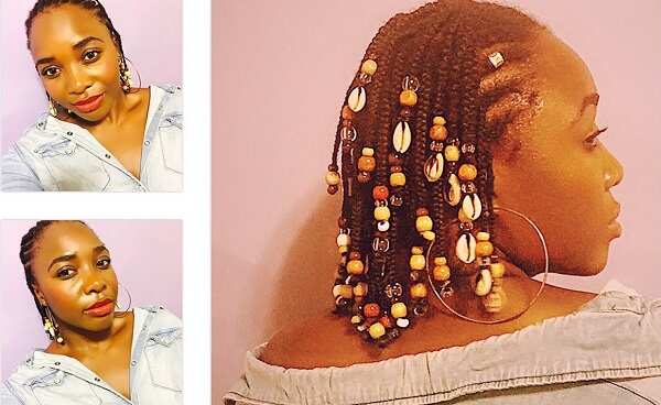 Braids with beads for short hair