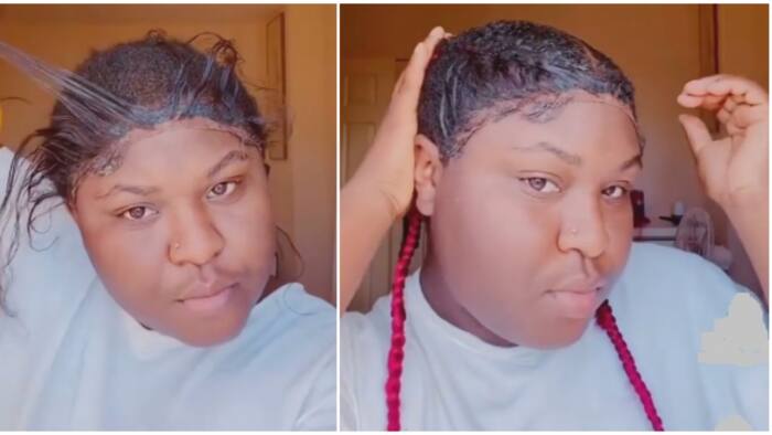 Hairstyle trends: Lady sparks mixed reactions over viral two-braid tutorial in trending video