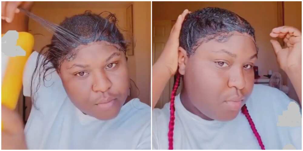 Hairstyle Trends: Lady Sparks Mixed Reactions over Viral Two-Braid Tutorial  in Trending Video 