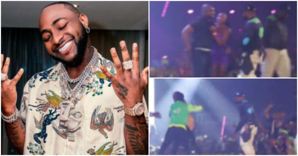 Fans tried to hug Davido on stage