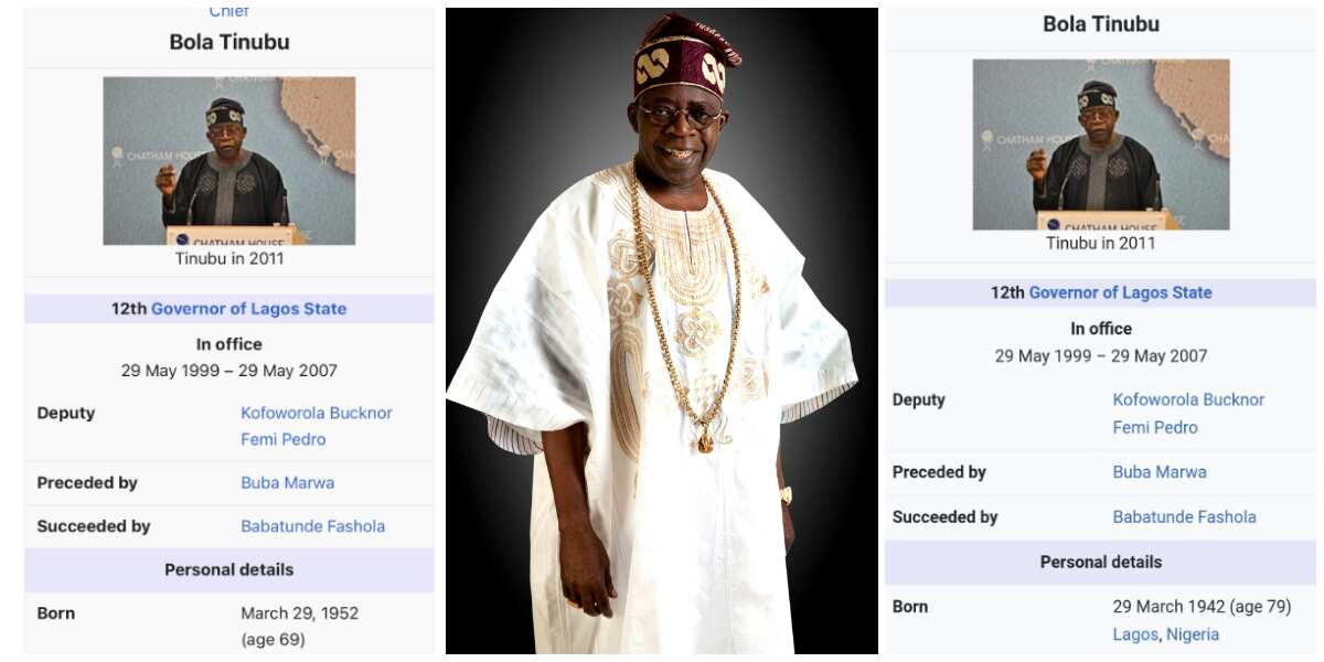 Nigerians React As Tinubu S Official Age Goes From 79 To 69 On Wikipedia Page On His Birthday Legit Ng