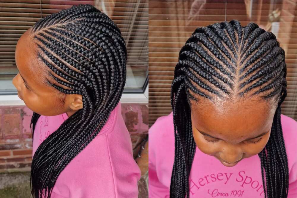 Half Cornrows Half Individual Braids