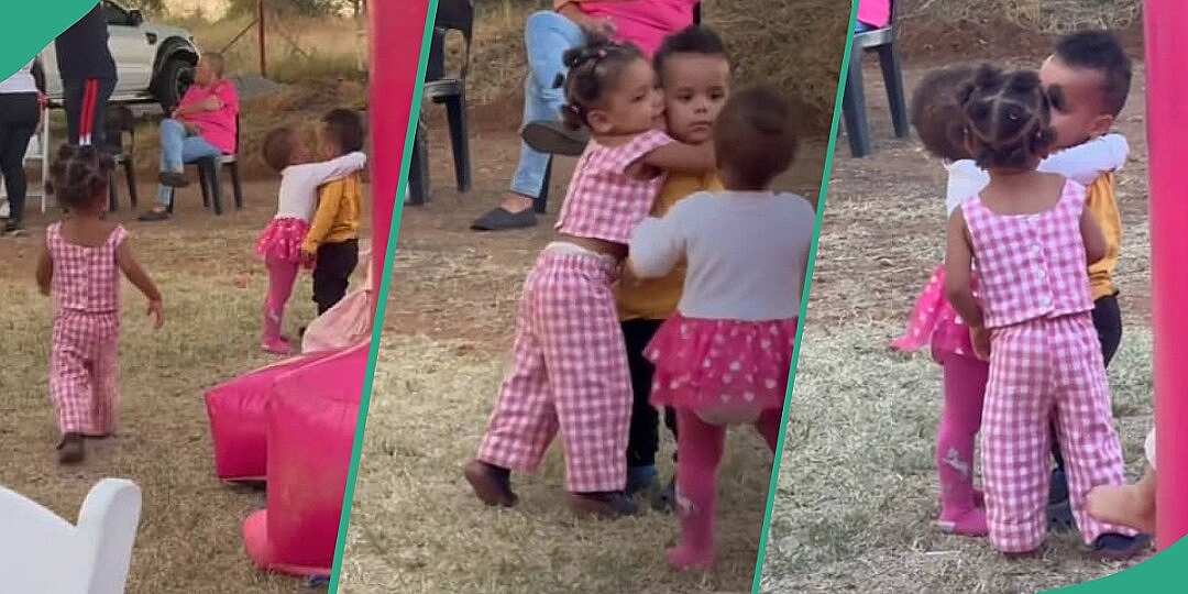 Watch hilarious video of little girls ‘fighting’ to hug male friend