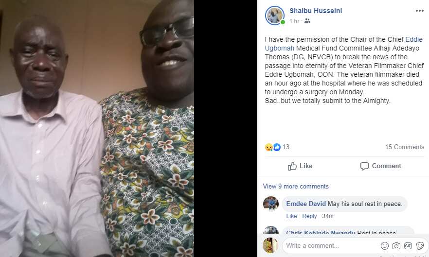 Shaibu Husseini announces the death of Eddie Ugbomah