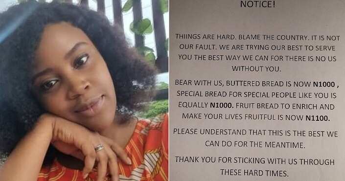 Lady stuns people with well-constructed written note for price increment of bread