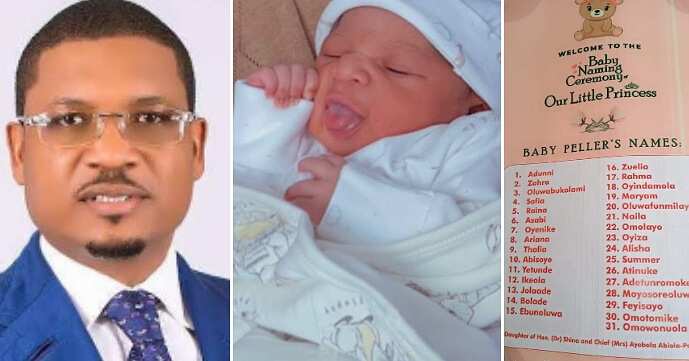 Hon Shina Peller, 31 names, newborn daughter