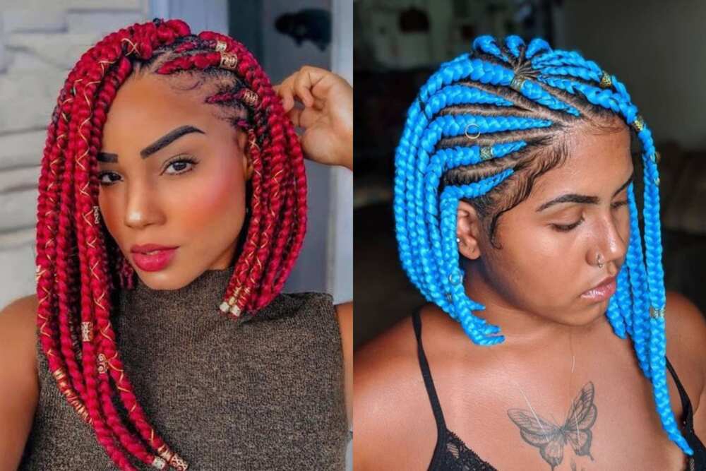 Coloured braids: 24 box braids & plaited styles with trendy hues