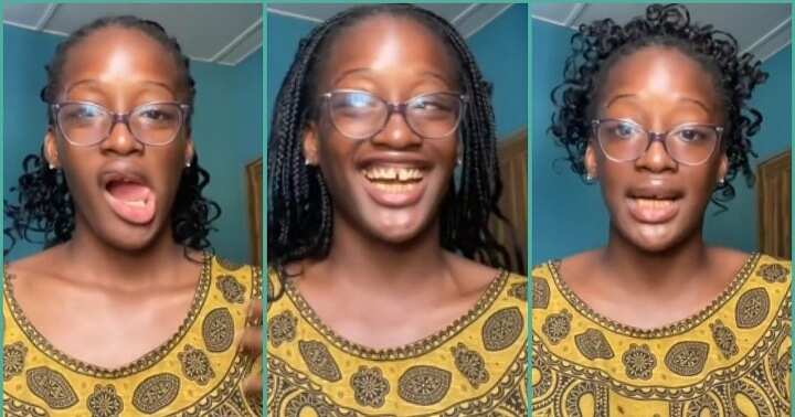 Lady explains cause of her brown-coloured teeth for netizens (Video)