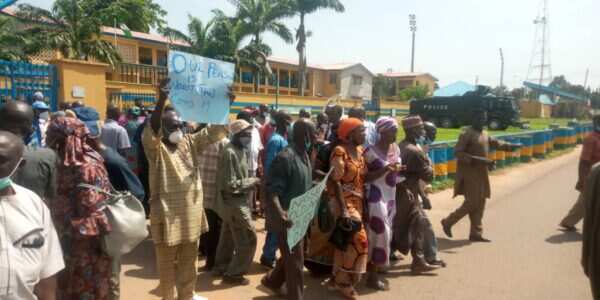 Kaduna: Hotunan 'yan sanda masu murabus suna yi wa hukumar fansho zanga-zanga