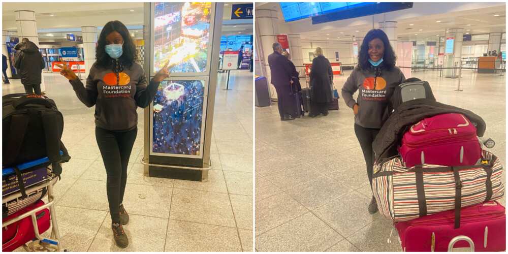 Great joy as young lady celebrates leaving Nigeria, photos stir massive reactions